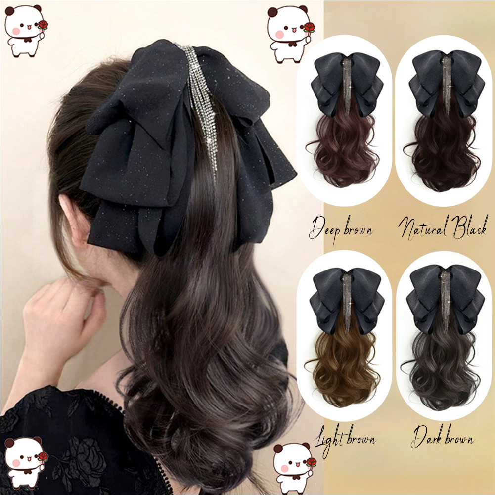 Capit Rambut Palsu Curly Aksesoris wanita / Ekor Kuda Tinggi Rambut / Hair Clip Pony Tail Korea Curl