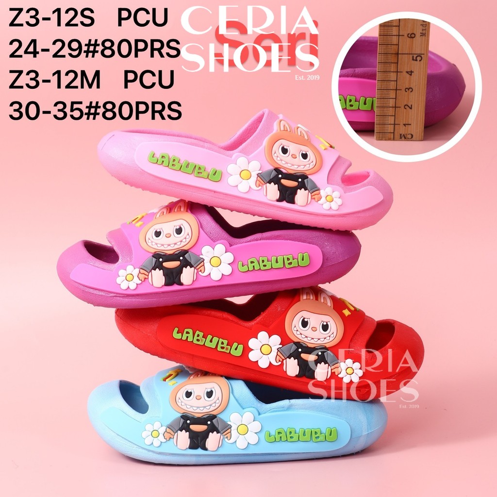 Sandal Jelly Anak Perempuan Pria Import LABUBU Bahan Karet Elastis Sol Tebal Anti Slip BALANCE