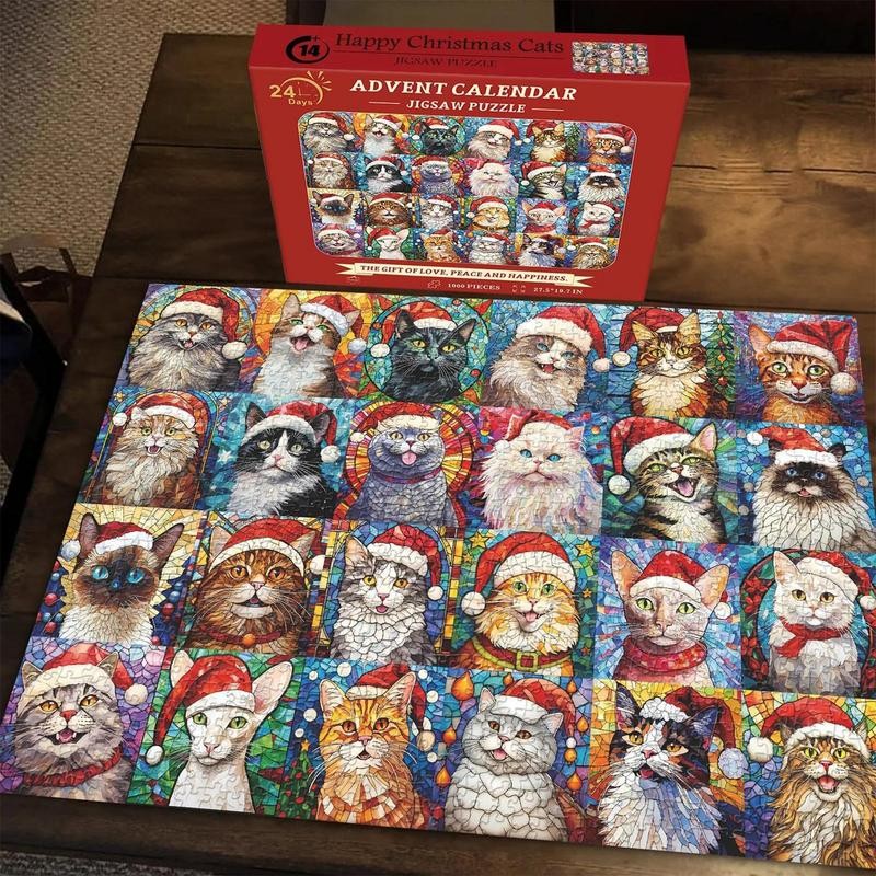 

Advent Calendar 2024 Christmas Jigsaw Puzzles 24 Days Christmas Countdown Calendar Christmas Cats Jigsaw Gift Family Game Puzzle