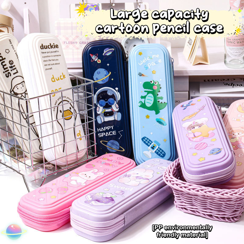 

Large Capacity Cartoon Stationery Box School Supplies Children Pencil Box Portable Cartoon Pattern Single Layer Pencil Case