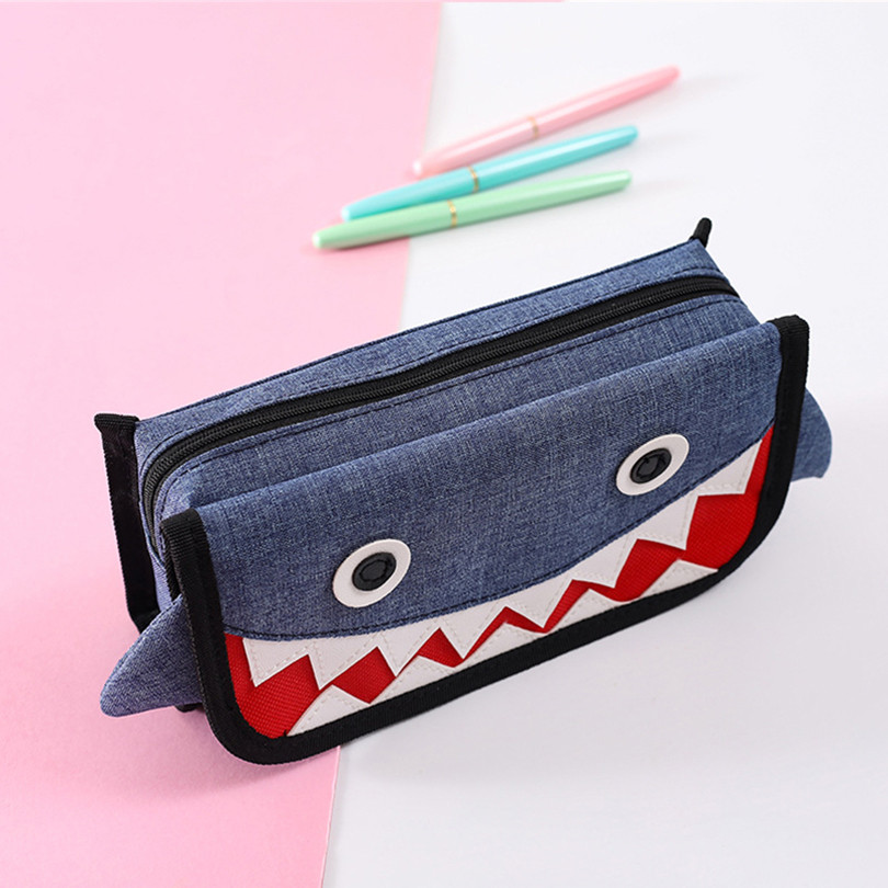 

Pencil Case Shark Pencil Bags Large Capacity Pen Case Oxford Cloth Trousse Scolaire Kawaii Stationery Pencil Cases For Boys