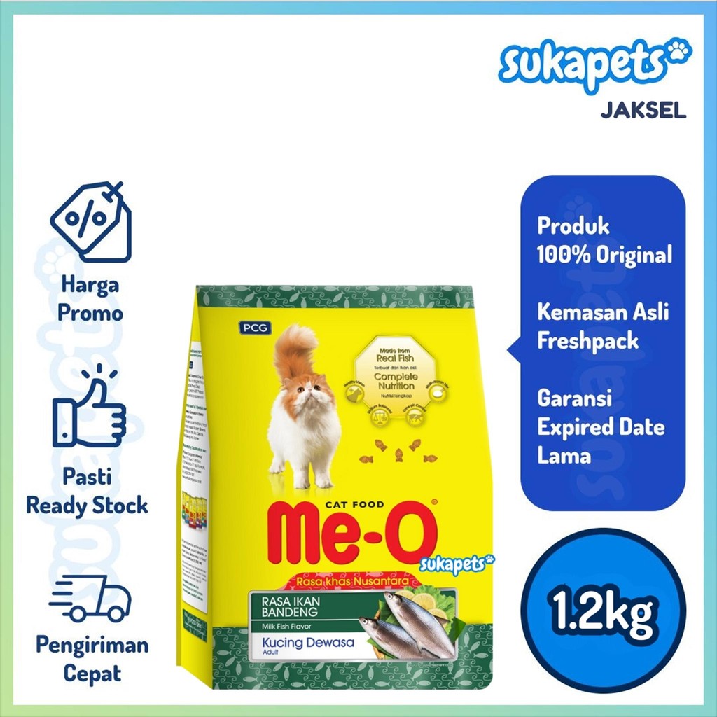 Meo Dry Food Ikan Bandeng Makanan Kucing Kering 1.2kg