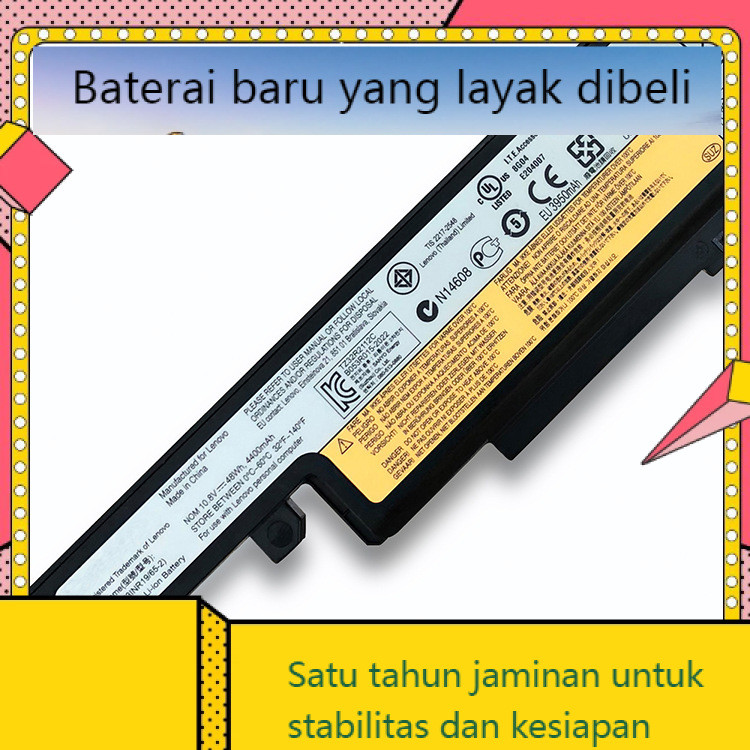 Baterai laptop Lenovo Y400 Y410 Y490 Y500 Y510N Y590P L12S6A01 baru