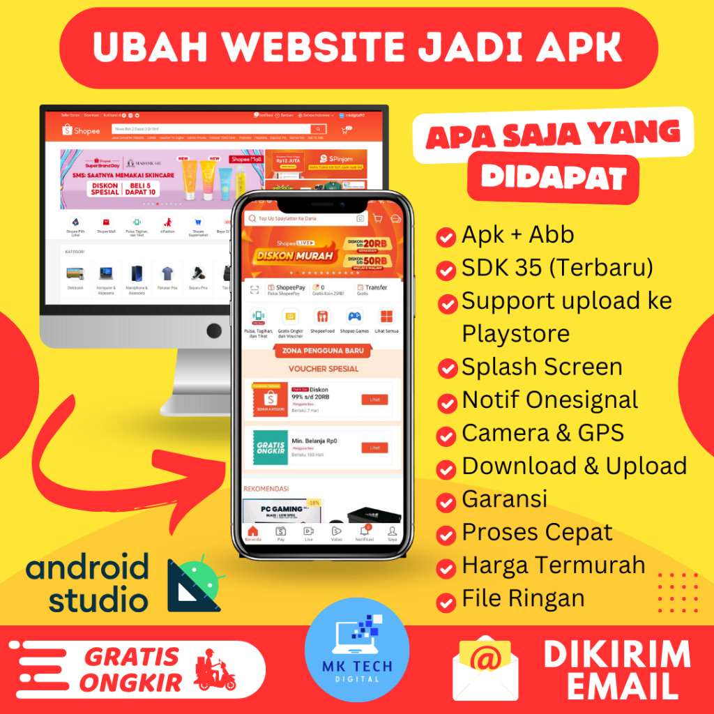 Jasa Ubah Website Menjadi APK WEBVIEW - Siap Upload Playstore - Termurah 