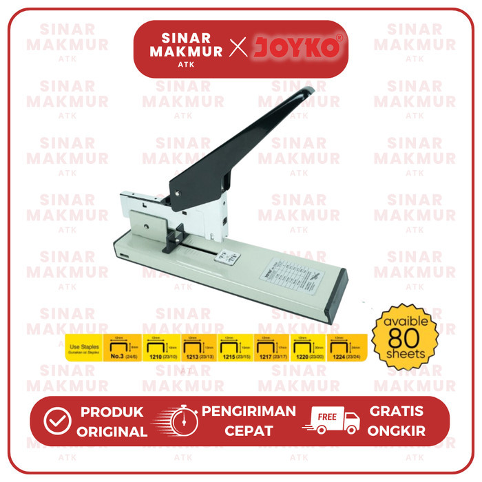 

Stapler/Heavy Duty Stapler/Stapler Jilid 80 Lembar 12N/24 Joyko (Pcs)