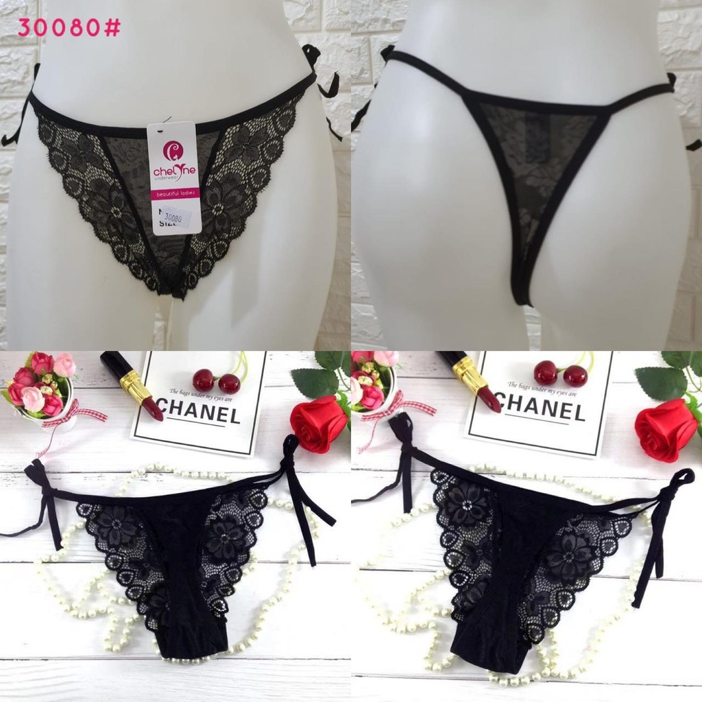 CD 30080 Brukat Celana Dalam Tali Adjust Samping Chelyne