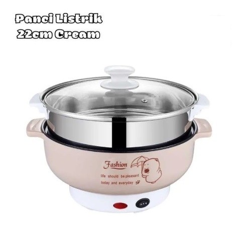Panci Listrik Serbaguna Kapasitas Besar Multifungsi Free Kukusan - Biru 22CM