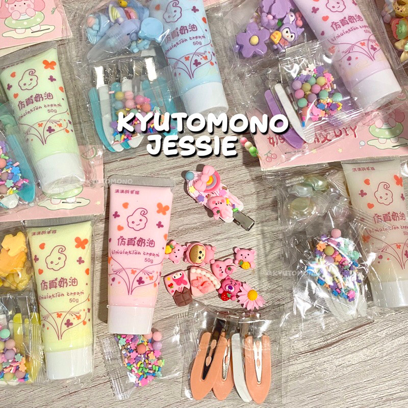 Kyutocream Kit Jepitan Deco Cream Kit DIY Hairpin