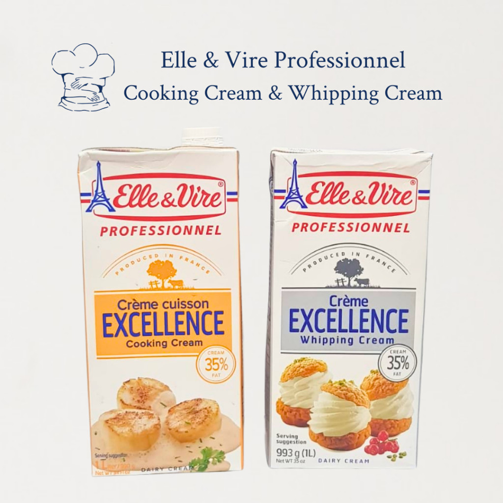 

Elle & Vire Excellence Whipping & Cooking Cream 1L (35.1% Fat) / Krim Kocok & Masak