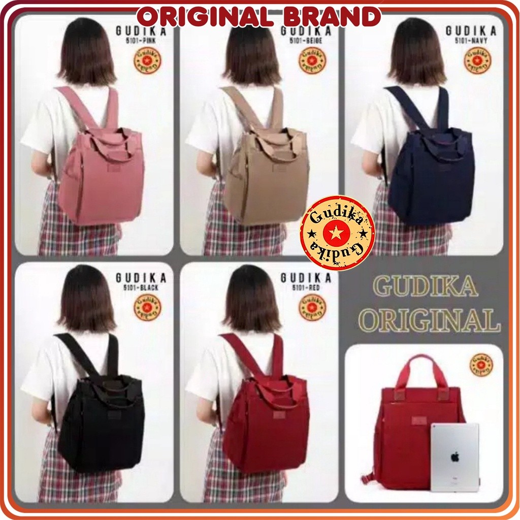 Gudika Bags 5101 / Tas Ransel Laptop Wanita & Pria Import Original / Tas Backpack Anti Air Laptop 15