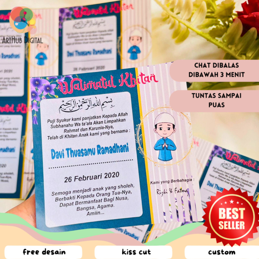 

AHD 2-6 STIKER LABEL TASYAKURAN KHITAN SYUKURAN WALIMATUL KHITAN BENTUK KOTAK
