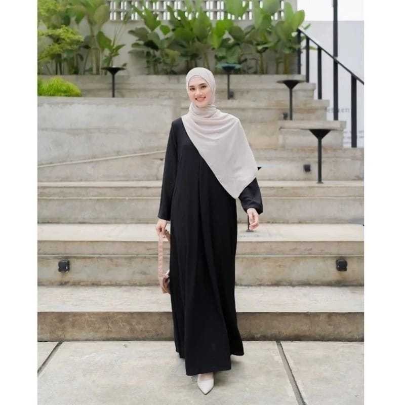 B1 Abaya polos  hitam turkey gamis muslimah jubah umroh
