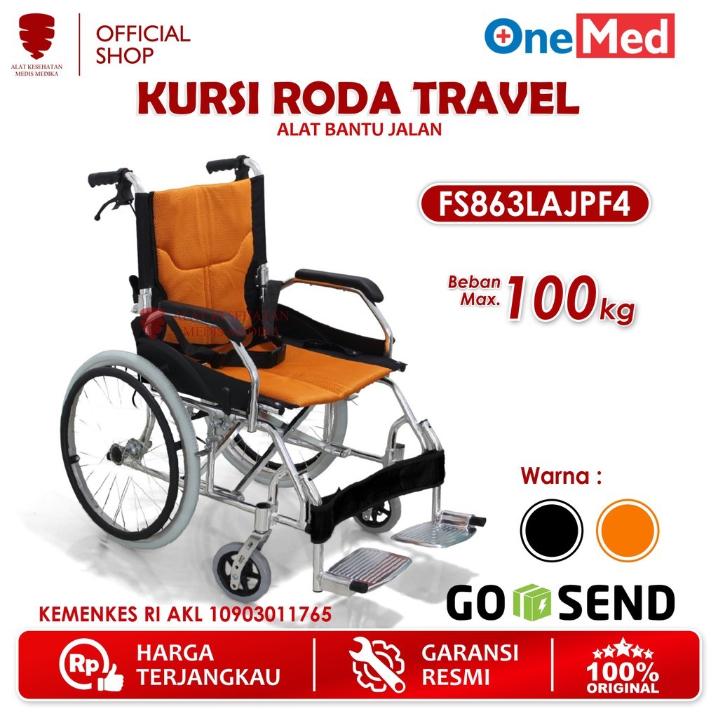 GOJEK ONLY Kursi Roda Traveling Onemed Sakura Ban Besar Lipat Travel Medis