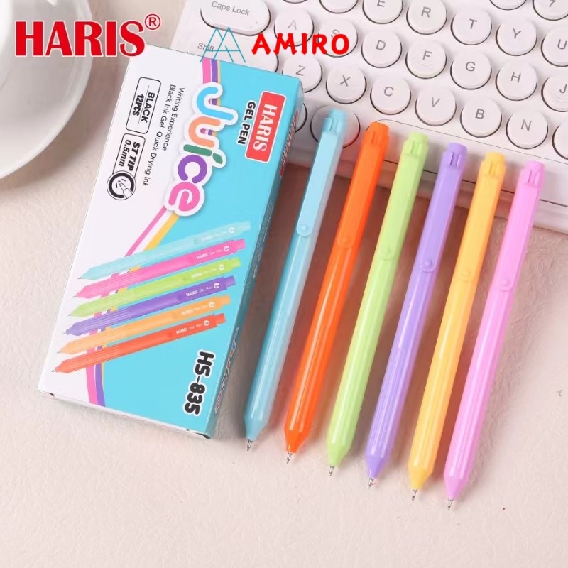 

(0.5mm) Pulpen Cetek Klik Warna Warni / Gel Pen Pena Klik Tinta Hitam Bentuk Joyko