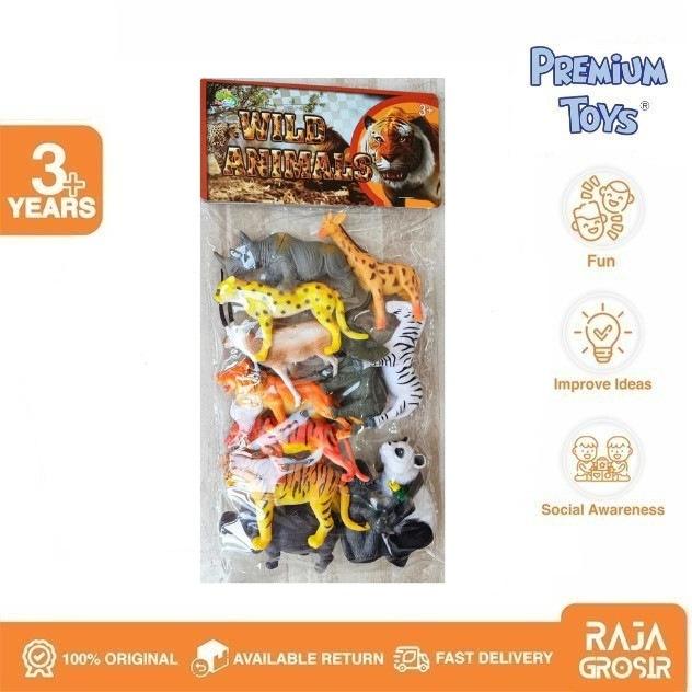 Mainan Hewan Karet Binatang Set Wild Animal Figure Set