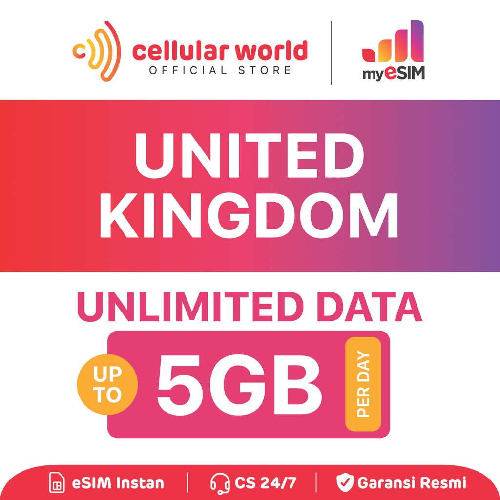 myESIM England | Unlimited | eSIM Roaming | eSIM Internet | eSIM UK | eSIM Inggris