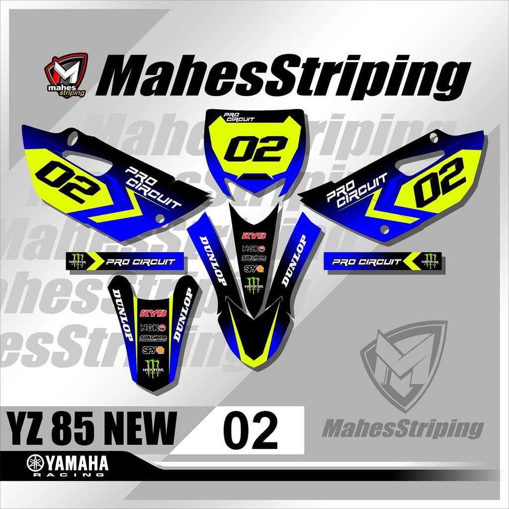 Sticker Striping Stiker Decal Variasi YZ 85 Motif Racing