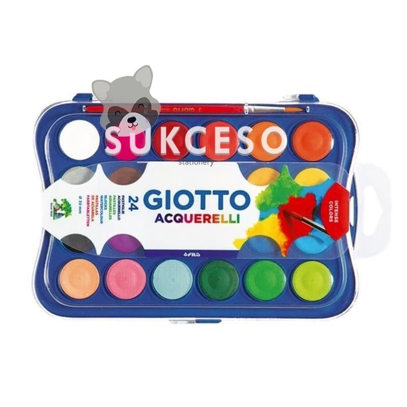 

Giotto Acquerelli Mini 24 Color Water Color Cake Set 24/ Watercolor Cat Air Warna