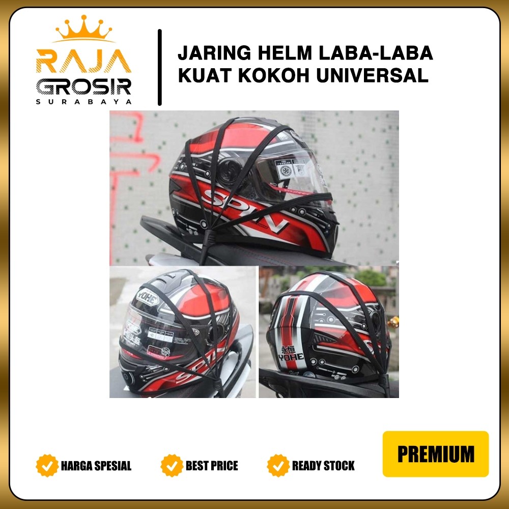 XOJINSHOP Jaring helm Spider laba laba/Tali helm/cargo net Laris Grosir Surabaya