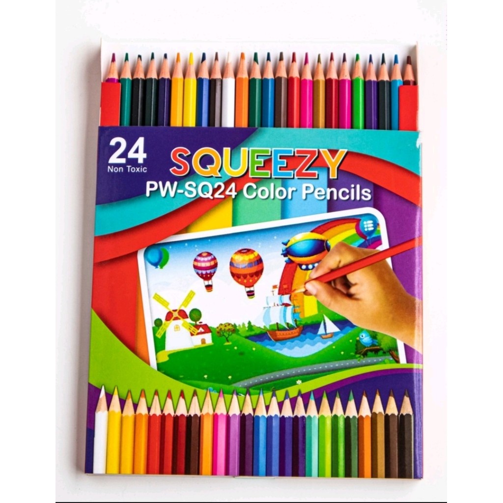 

Pensil Warna Panjang Squeezy 24 Warna / Colour Pencil PW-SQ24 Zhen Shop