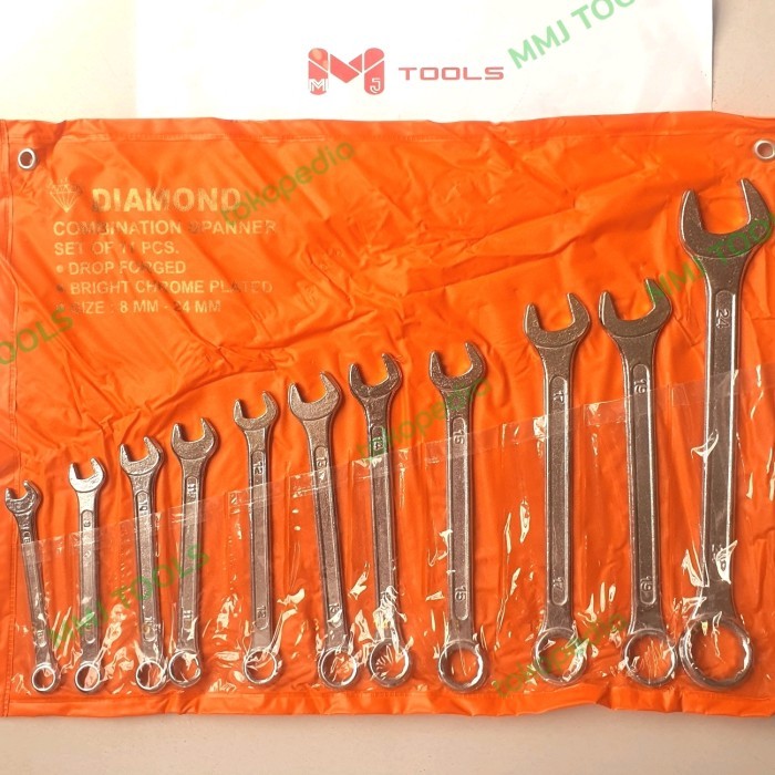 Kunci Ring Pas Set DIAMOND 11pcs 8-24mm - DIAMOND kunci ring pas set