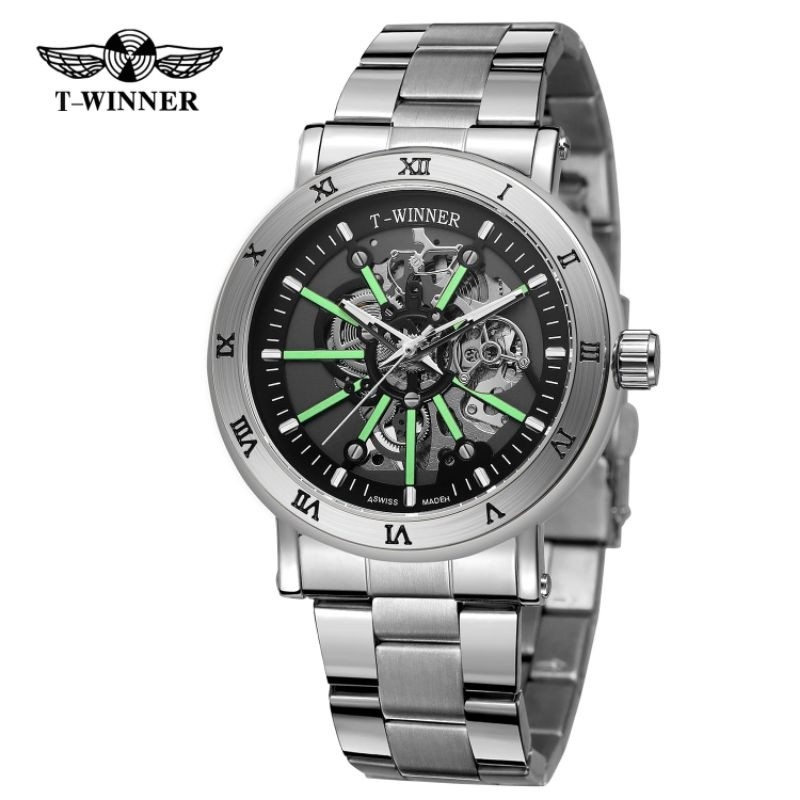 ( AUTOMATIC ) JAM TANGAN PRIA T-WINNER RANTAI COWOK AUTOMATIC TYPE TW8256 100%ORIGINAL