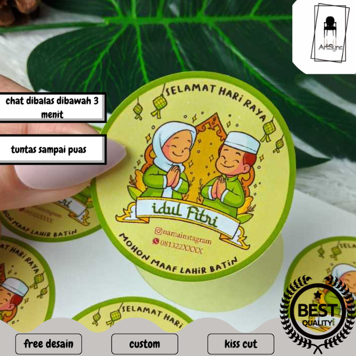 

Syncart 5-8 Cetak Sticker Label Bulat Idul Fitri Stiker Lebaran Toples Label Kue Kering Cookies
