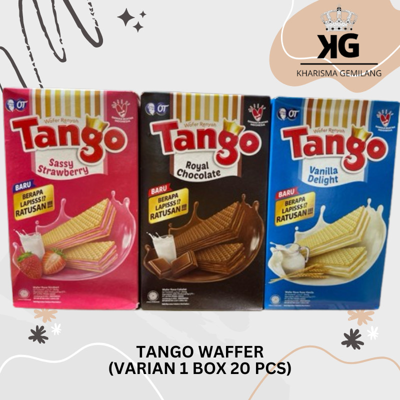 

KG - TANGO WAFFER ( 20 ISI PCS ) Biskuit Panjang Rasa Coklat Vanilla Stawberry Murah Enak Anak Dewasa Renyah