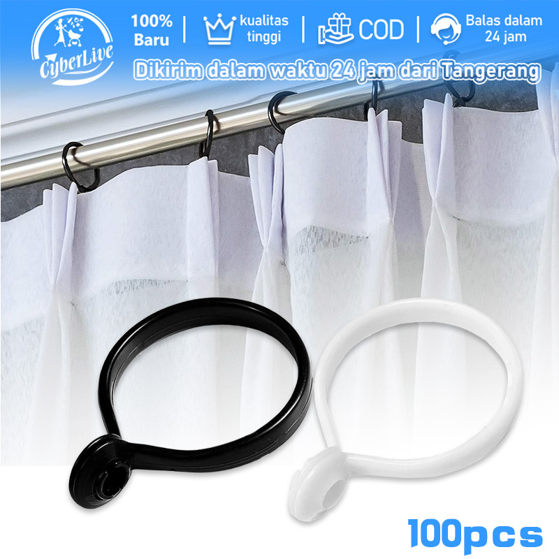 100pcs Ring Rel Gorden Plastik Ring Bulat Gorden