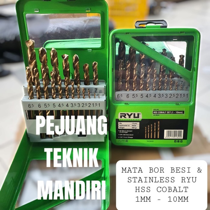 MATA BOR BESI STAINLESS RYU HSS COBALT 1 - 10MM / MATABOR BESI RYU SET