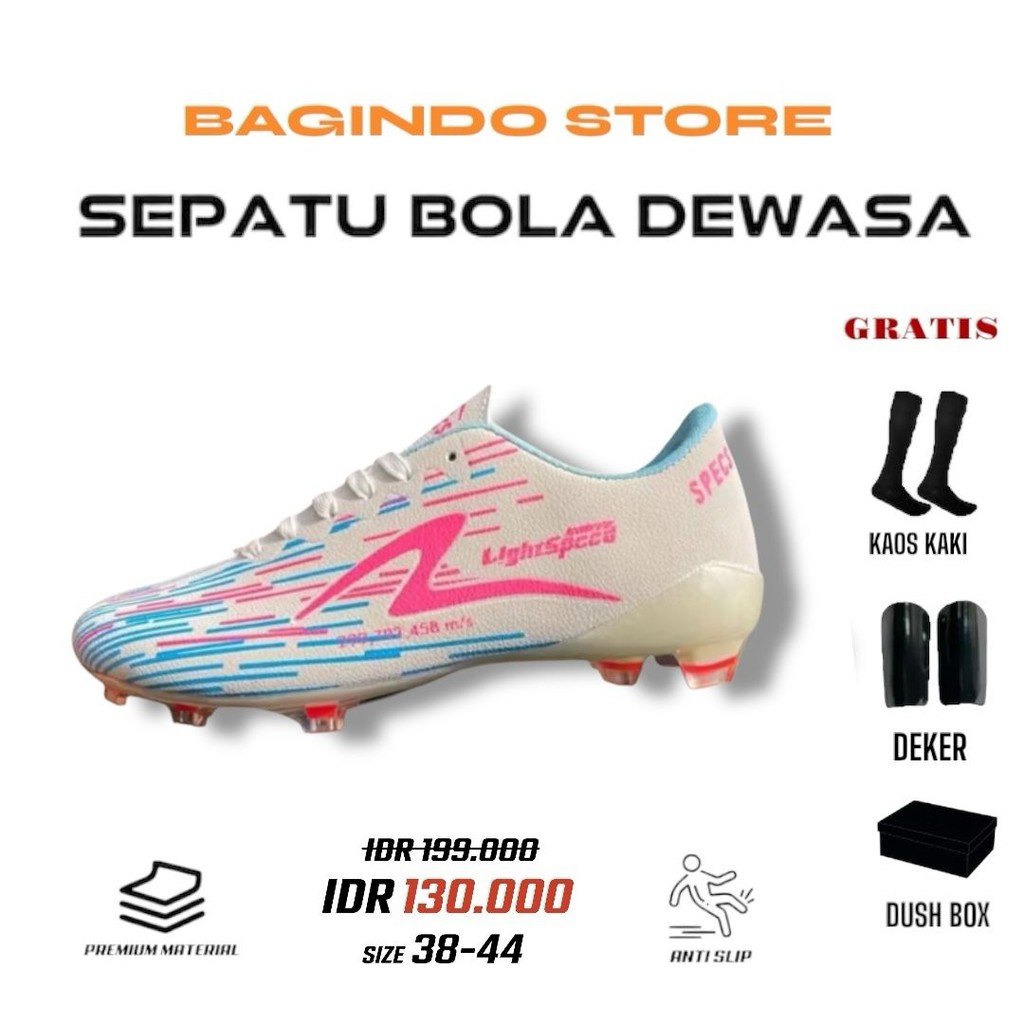 BAGINDO SPORT - Sepatu Bola specs LS rebon crem Pelangi Boots