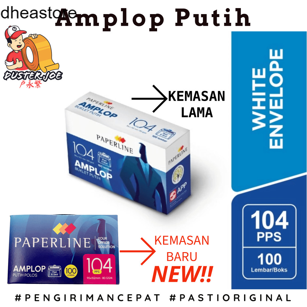 

Dheastore Paperline Amplop Putih Polos 104 PPS PER 1 PACK