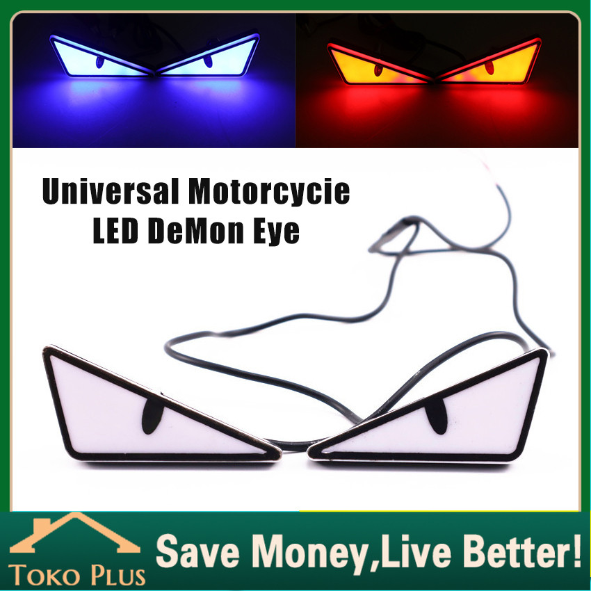 Lampu Sepeda Motor Hias aksesoris Motif Devil MATA LAMPU LED