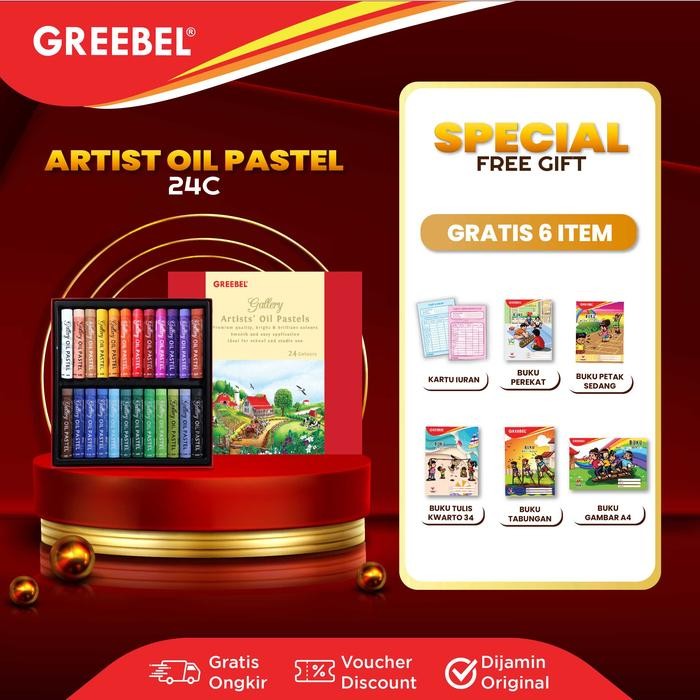 

promo -GREEBEL Crayon Krayon ARTIST OIL PASTEL (AOP 24 rna) / Krayon Oil Pastel / Crayon Sekolah Mernai / Menggambar - 24 rna
