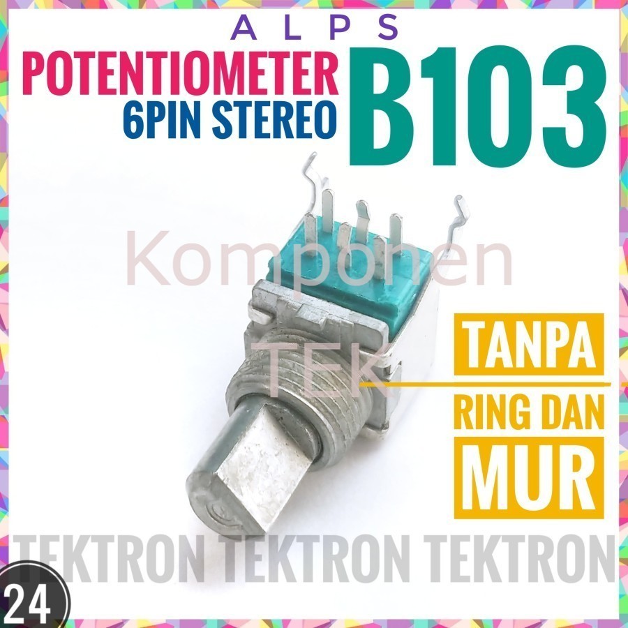 ALPS POTENTIOMETER 10K STEREO Potensio B10K 103B B103 2xB10K JAPAN ORI