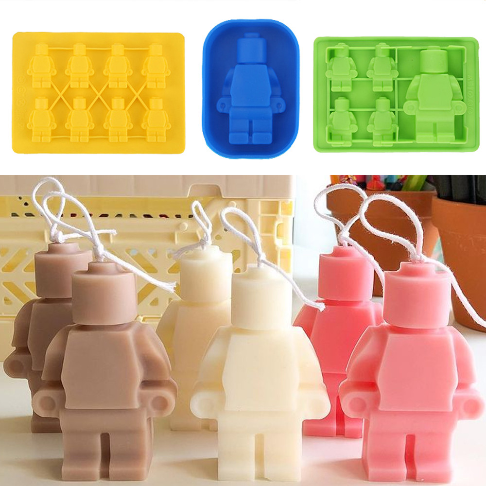 

Robots Silicone Candle Mold DIY 3D Building Blocks Chocolate Cookies Fondant Ice Molds Gifts Craft Supplies Home Decor