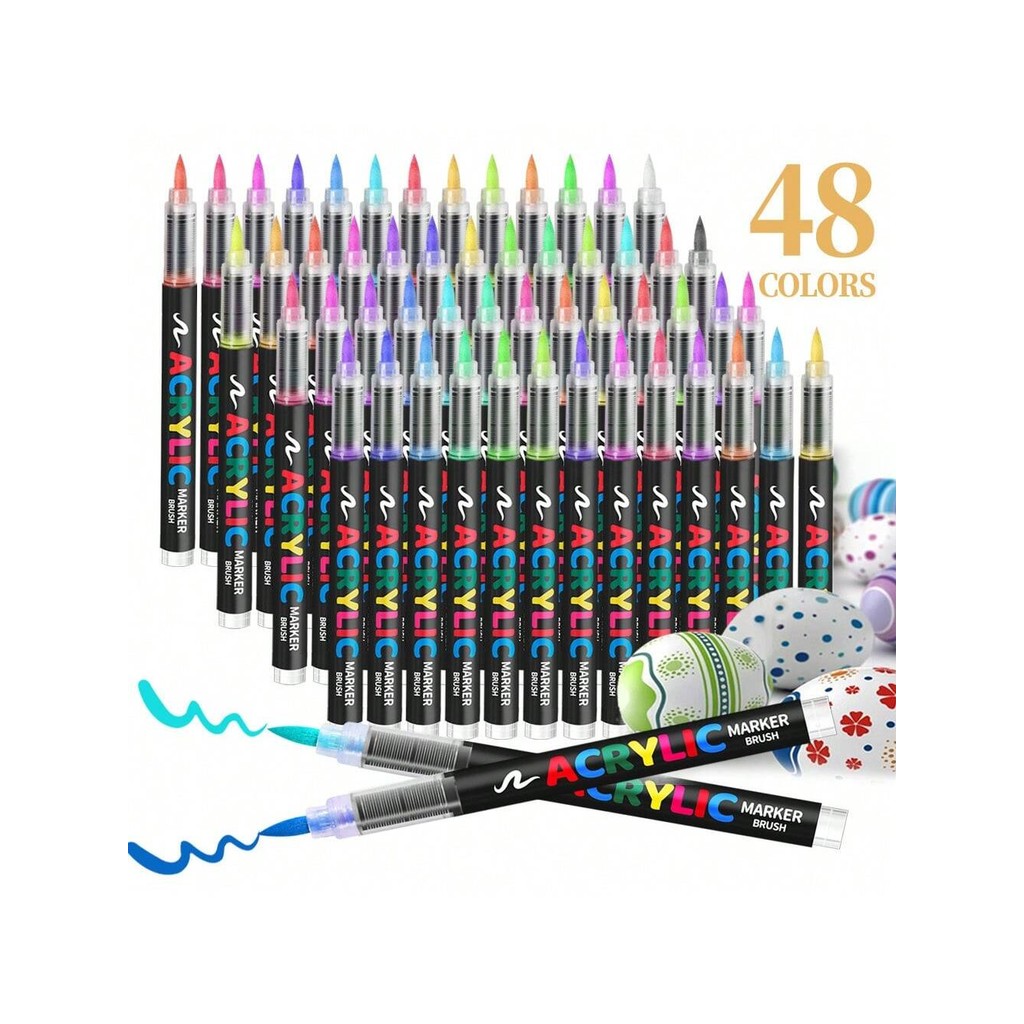 

Direct liquid acrylic marker set, can be stacked soft head DIY painting pen color opaque brush 48 colors