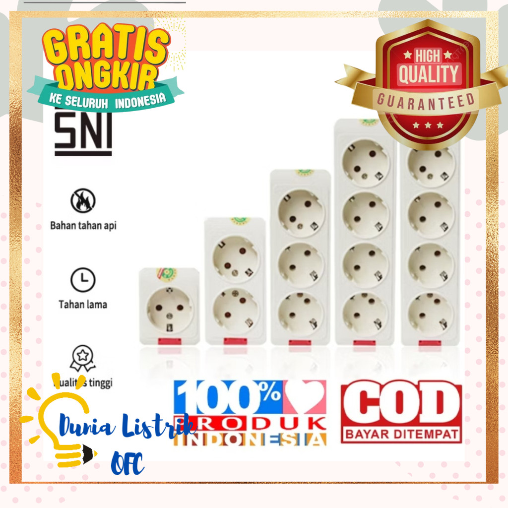 Stop Kontak SNI Stop Kontak Arde + Lampu Cahaya Stop Kontak SNI Lampu Murah Colokan Arde Dengan Lamp