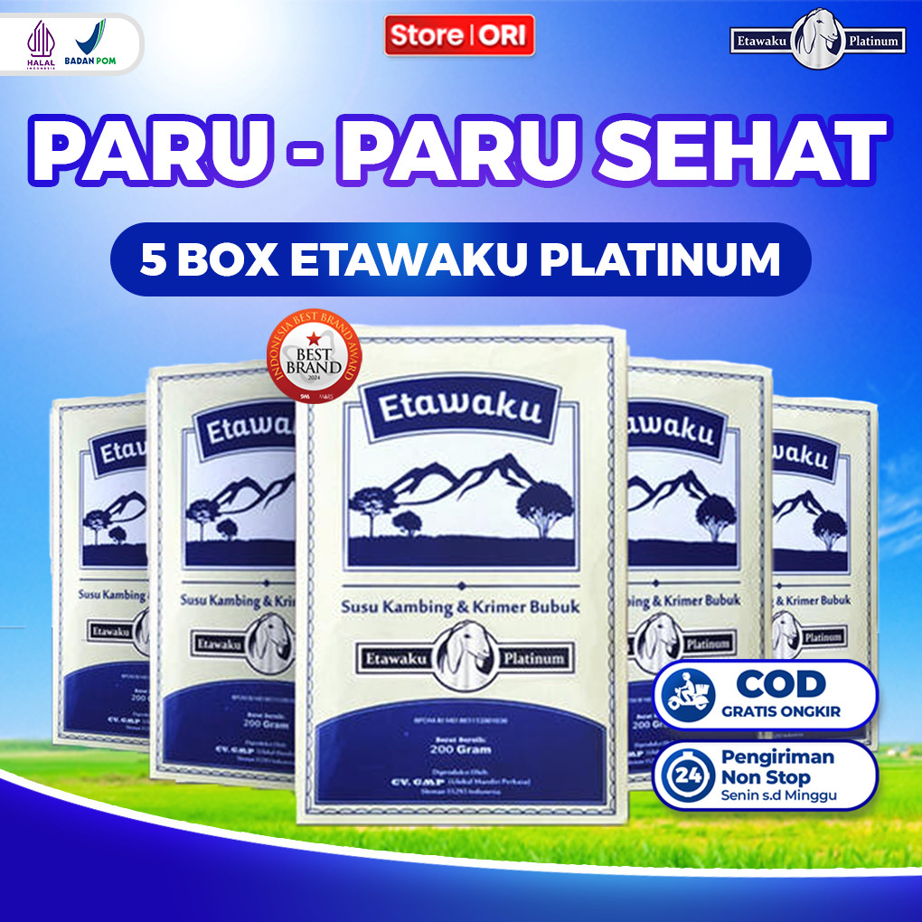 

Etawaku Platinum Paket 5 Box - Susu Etawa Bubuk Murni Atasi Masalah Pernafasan dan Paru - Paru Asma Official Store