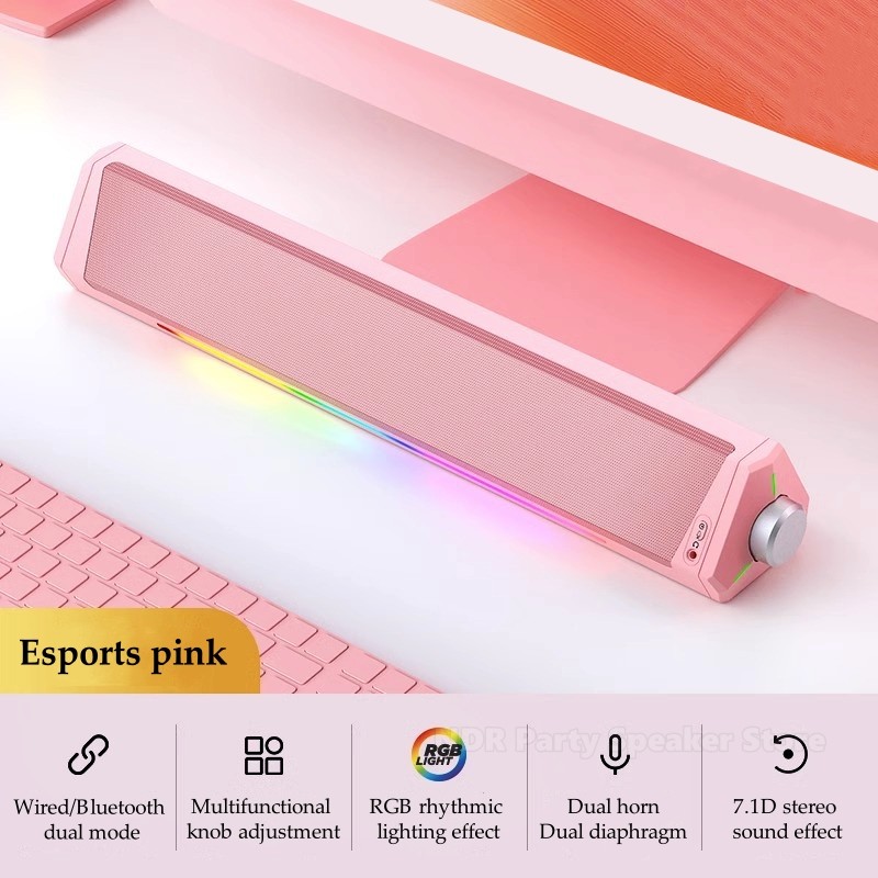 Home Bluetooth Gaming Speakers Portable USB Subwoofer Surround Stereo Sound Amplifiers Soundbar Spea