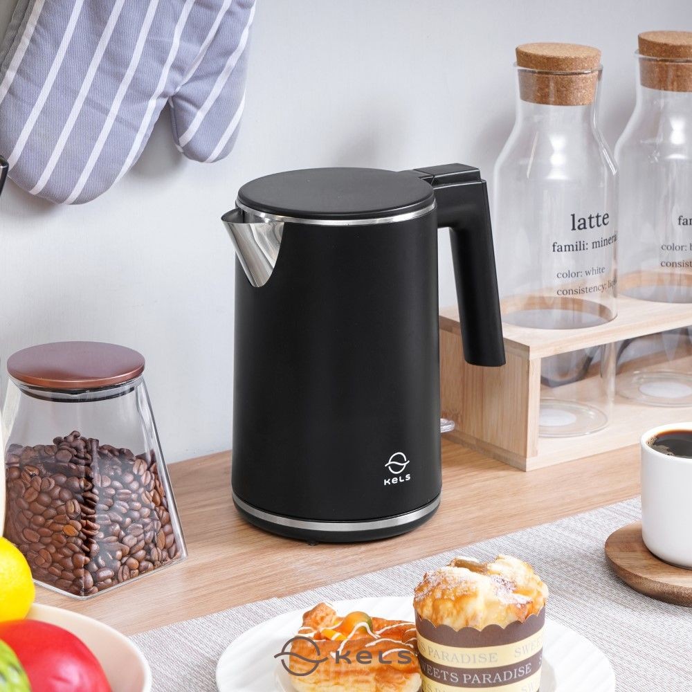 Kels Danish Teko Listrik 1 Liter - Hitam Ketel Listrik Pemanas Air Water Boiler Electric Kettle