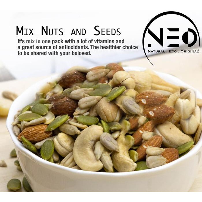 

SALE Mix Nut Seed 500gr- almond, Cashew, Pumpkin Seed, Sunflower Seed (Siap Makan) Trail Mix Neo food Cashew Snack Cashew Snack Cemilan Kacang Makanan - 500 gram (1/2kg)TERLARIS