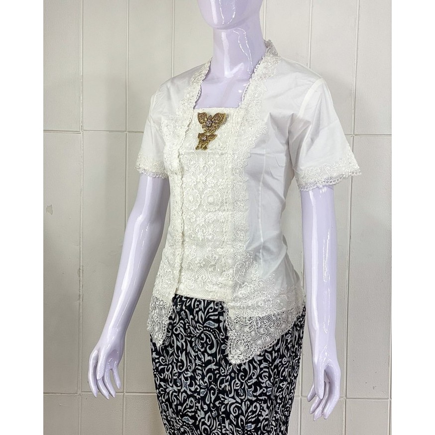 

✨LARIS✨ -KEBAYA KUTUBARU LENGAN PENDEK BORDIR SENADA Katun Stretch - Hitam, XL