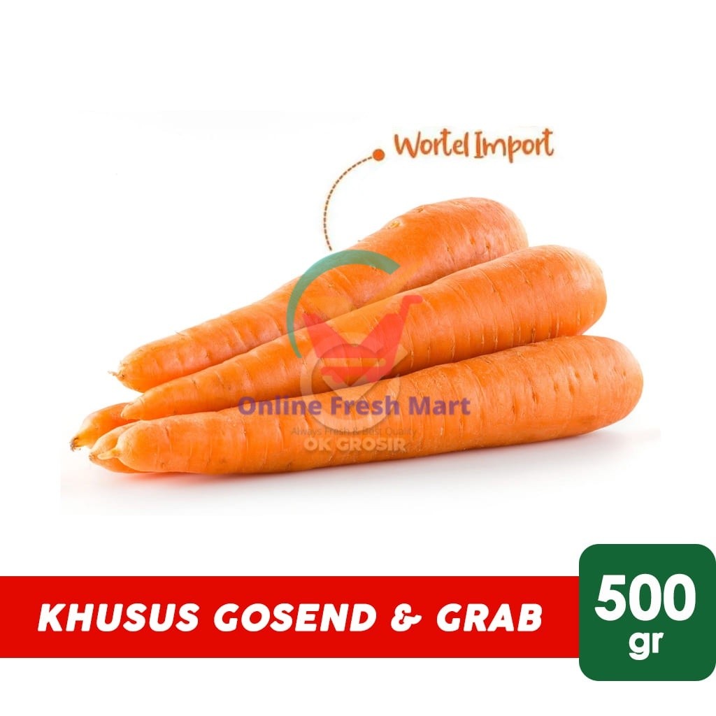 

Wortel Segar Import (500 gr) KHUSUS INSTANT - Online Fresh Mart Denpasar