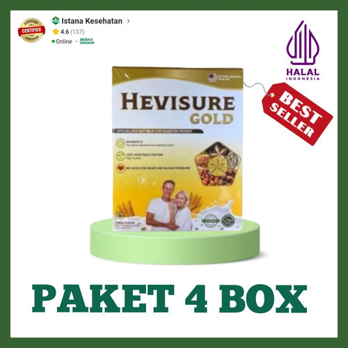 

Paket 4 Box Hevisure Gold Original Susu Diabetes dan Penstabil Gula Darah 100% Asli Herbal