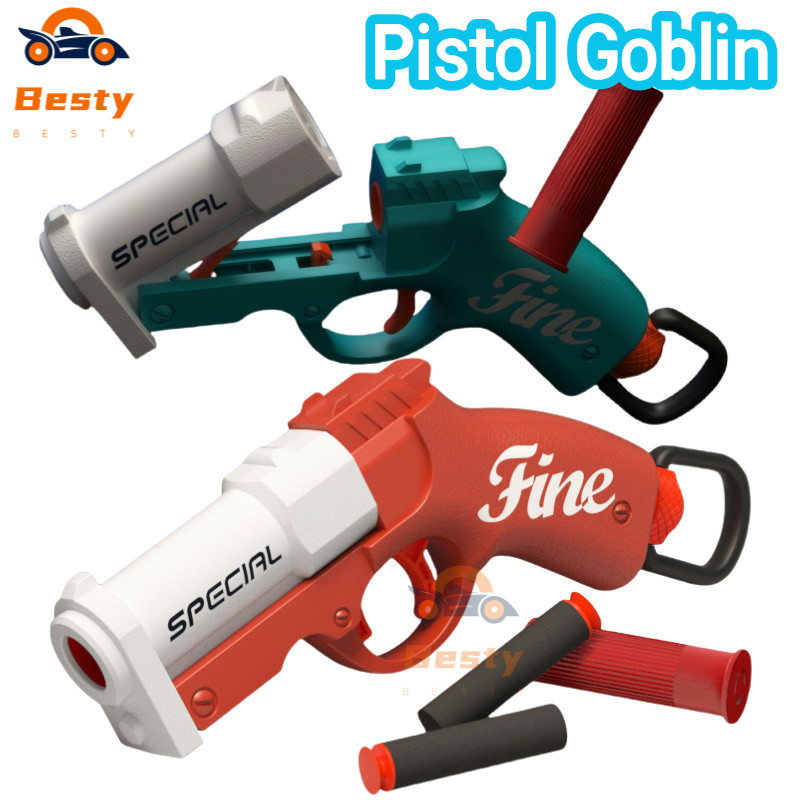 Besty Mainan Pistol Goblin/Mainan Menembak/RPG Bazooka Simulasi Memuat dan Melempar Shell Soft Shotg