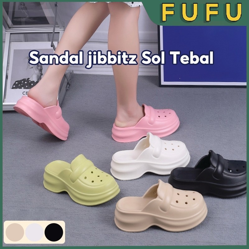 FUFU Sandal Slop Wanita | Sandal EVA Jelly & Sendal Wedges Korean Style | Sandal Wanita Kekinian Ant