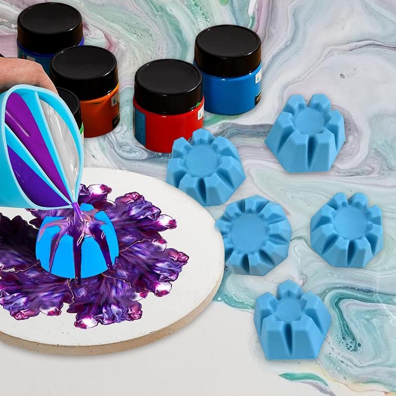 

Flower Pour Cup For Paint Pouring 5/6/7/8/9/10 Slots Acrylic Paint Tools Fluid Painting Supplies DIY Art Supplies 6pcs/Set