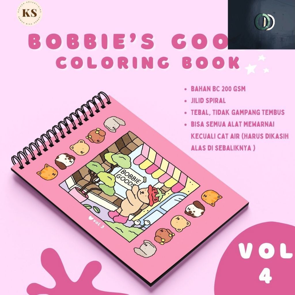 

HOT SALE!! / Bobbie's Goods Vol.4 Coloring Book Buku Mewarnai Anak Remaja Dewasa Aesthetic Kertas Tebal