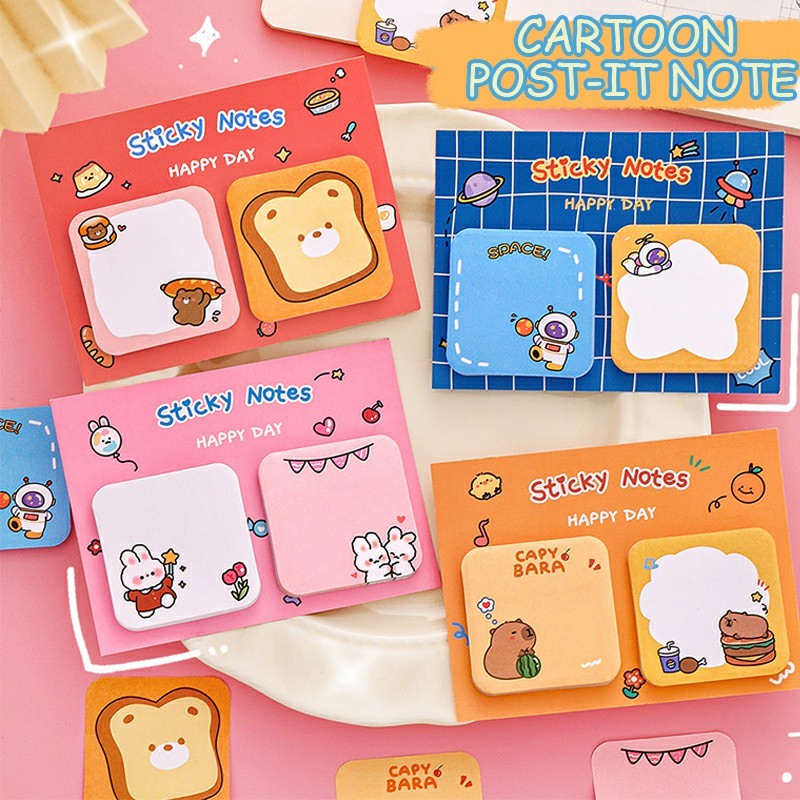 

COD✨Ins Kombinasi Kartun Lucu Catatan Tempel Catatan Tempel Dekorasi Buku Besar Siswa Pesan Dekorasi N-waktu Stiker-Yinmer